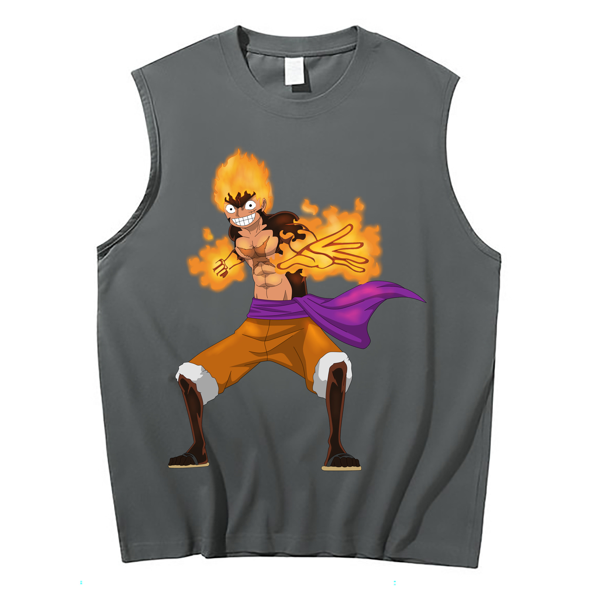 ワンピース モンキー・D・ルフィ ONE PIECE Monkey D. Luffy コットン100％タンクトップ（フロントプリント）